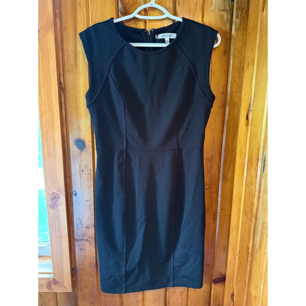 Jennifer‎ Lopez Black Sheath Dress Sleeveless Career Workwear Size 10